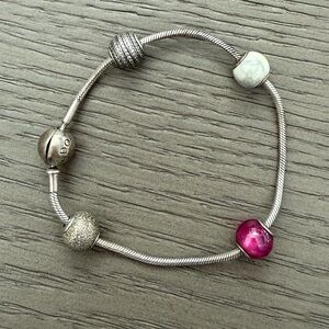 Pandora- Essence Snake Bracelet with 4 Charms